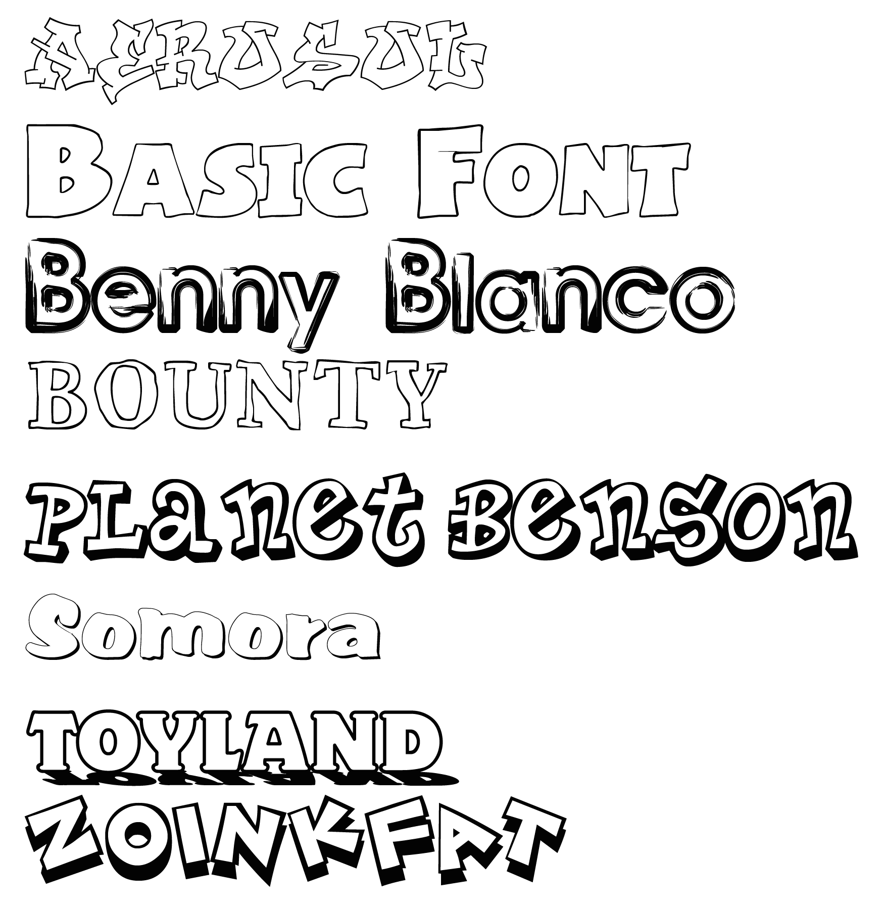 kostenlose freie Outline Fonts zum ausmalen