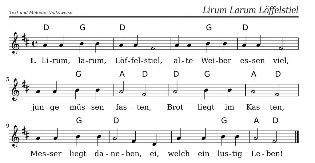 Lirum Larum Löffelstiel Kinderlied BabyDuda